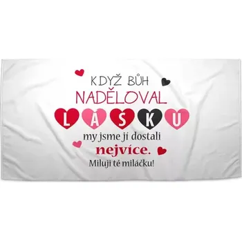 Osuška Sablio Ručník Když Bůh naděloval lásku - 30x50 cm