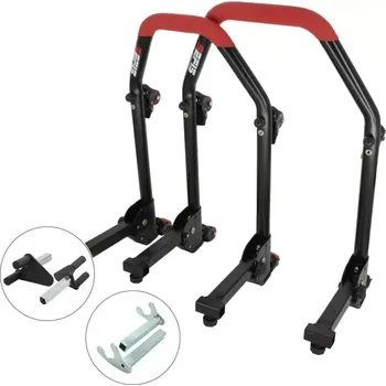 Motodoplněk Sklopný pojízdný univerzální moto stojan přední a zadní set - vidle / háky, SEFIS M20U