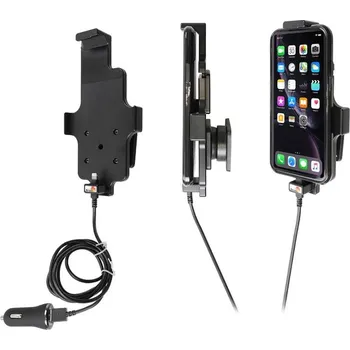 Brodit držák na iPhone 14/14 Pro/13/13 Pro/12/12 Pro/11/XR, v pouzdru, s pružinou, nabíjení z CL/USB, doprava ZDARMA!
