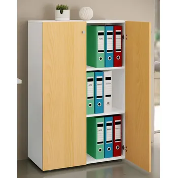 Policová skříň VCM Kancelářská skříň Lona XL s otočnými dvířky, bílá 486807