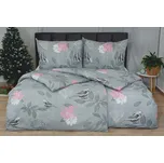 Krepové povlečení PLUS prodloužené PARANA šedé