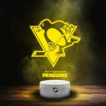 Lampička Great Branding Led Světlo Pittsburgh Penguins NHL