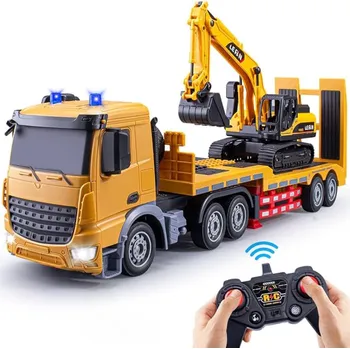 Gadget Mobilly RC nákladní auto s pásovým bagrem a vlečkou 1:12, světla, zvuk, dálkové ovládání 2,4G