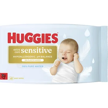Dětský vlhčený ubrousek HUGGIES Vlhčené ubrousky extra care sensitive single 48&nbsp;kusů