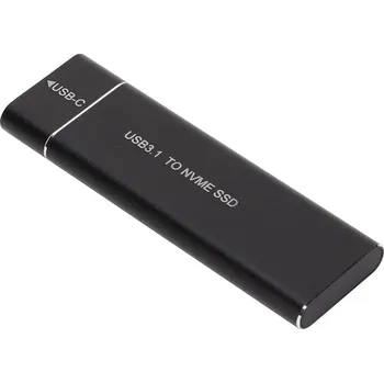SSD disk Mobilly externí box pro M.2 NVMe SSD, USB-C 3.1 Gen 2 10Gbps, černá