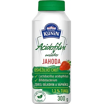 Nápoj Mlékárna Kunín Mlékarna Kunín Acidofilní mléko jahoda (1,3%) 450g