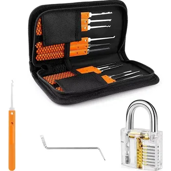 Sada nářadí Mobilly sada planžet LockPick 15v1 + 3x průhledný trénovací zámek