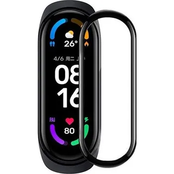 Příslušenství k chytrým hodinkám Mobilly ochranná tvrzená fólie pro Xiaomi Mi Band 6, černá