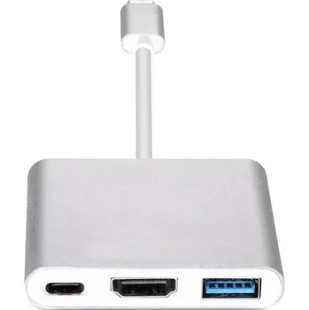 Datové redukce USB-C adaptér na HDMI, USB 3.0, USB-C pro telefony nebo laptopy, s podporou nabíjení telefonu
