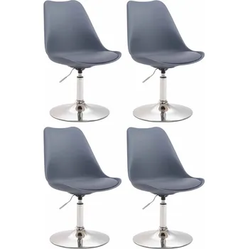 Barová židle 4 ks / set jídelní židle Lona otočná podnož chrom / plast, šedá
