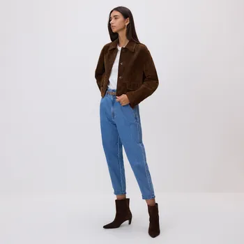 Dámské džíny Reserved - Paperbag džíny s páskem - modrá - 627GT-50J - 627GT-50J-42