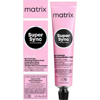 Barva na vlasy MATRIX Matrix Super Sync Pre-Bonded Glossing Alkaline Demi Toner 90 ml - 1A