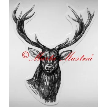 Samolepka jelen, myslivost c296 - Malá - přibližně jako pohlednice