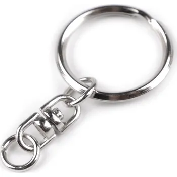 Kroužek na klíče Ø23 mm s obrtlíkem, malé, 1 nikl