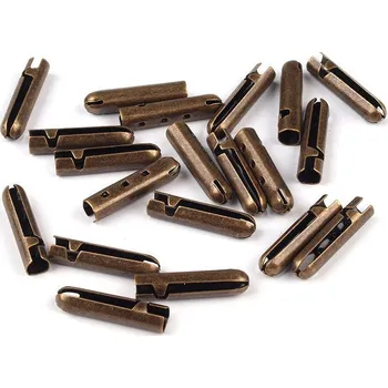 Kovová koncovka na šňůru Ø3,3 mm hladká, střední, 2 staromosaz