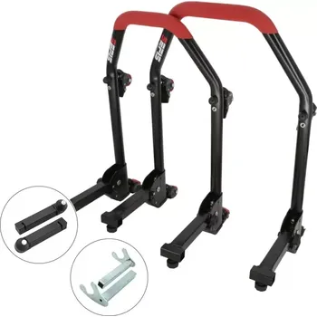 Motodoplněk Sklopný pojízdný univerzální moto stojan přední a zadní set - trny / háky, SEFIS M20U