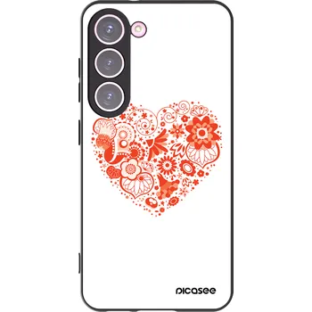 Pouzdro na mobilní telefon Picasee silikonový černý obal pro Samsung Galaxy S23 5G - Velké srdce