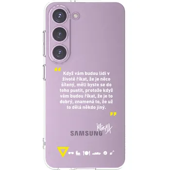 Pouzdro na mobilní telefon Picasee silikonový průhledný obal pro Samsung Galaxy S23 5G - Kazma - MĚLI BYSTE SE DO TOHO PUSTIT