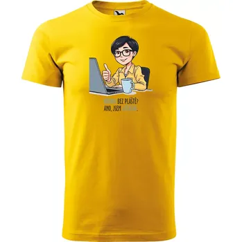 Sablio Tričko s potiskem Ano, jsem ajťačka - žluté 5XL