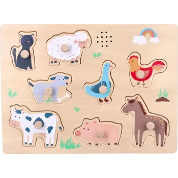 Puzzle Adam Toys zábavné vkládací puzzle se zvukem Farma