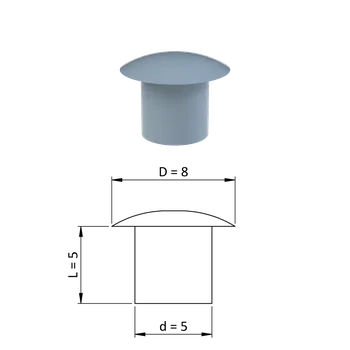 Příslušenství pro plot Vnitřní krytka kulatá ø 8 mm, otvor ø 5 mm, šedá, plast