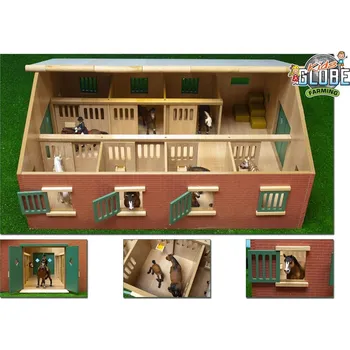 Dřevěná hračka Kids Globe Maštal stáj pro stáj koně 1:24, 72,5x60x37,5 cm 610595