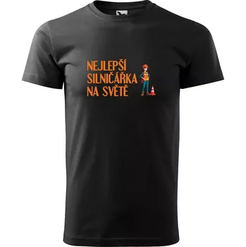 Sablio Tričko s potiskem Nejlepší silničářka na světě - černé 2XL