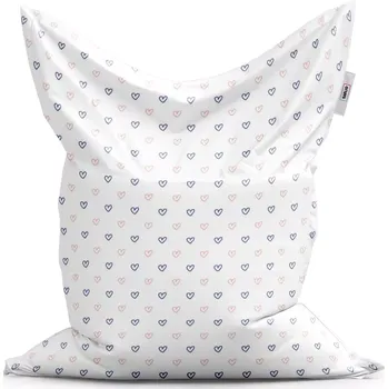 Sedací pytel Sablio Sedací vak Classic Srdíčka na bílé - 150x100 cm