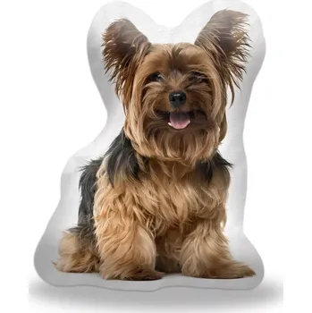 Polštář Sablio 3D polštář ve tvaru Jorkšírský teriér
