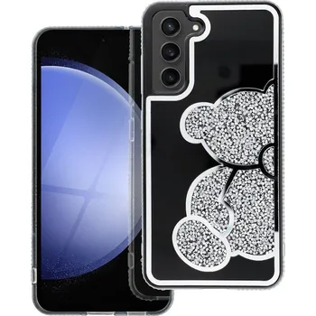 Náhradní kryt pro mobilní telefon Kryt Teddy Bear Case Samsung Galaxy S25 Ultra silver