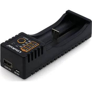 LiitoKala Lii-100 inteligentní nabíječka baterií, 1 slot, reverzní nabíjení