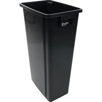 Popelnice Plastový odpadkový koš Manutan Expert Select na tříděný odpad, černý + Prodloužená záruka na 10 let