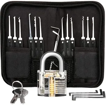 Sada nářadí Mobilly sada planžet LockPick 17v1 s průhledným trénovacím zámkem