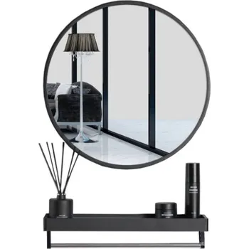 Zrcadlo Zrcadlo s poličkou černé 60 cm