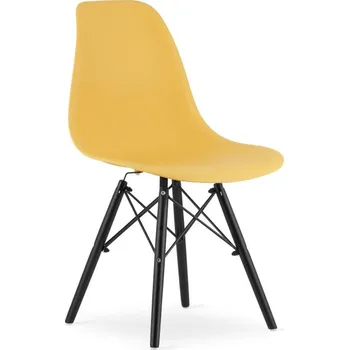 Jídelní židle Set jídelních židlí OSAKA hořčičné (černé nohy) 4ks