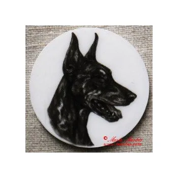 Dobrman magnet nebo placka - Špendlík brožový