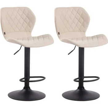 Barová židle 2 ks / set barová židle Diamo látkový potah, černá, krémová