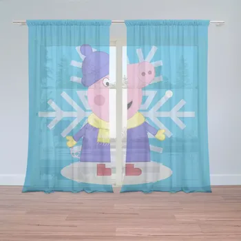 Záclona Sablio Záclony Prasátko Pepina Vločka: 2ks 150x250cm