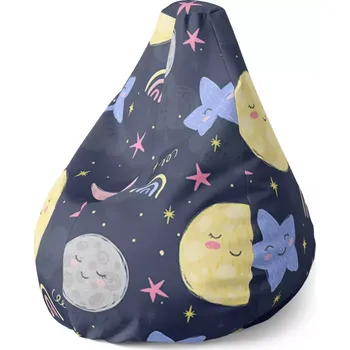 Sedací pytel Sablio Sedací vak Pear Dětské nebe - 140 x 100 x 25 cm