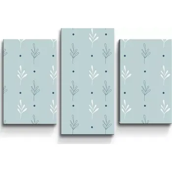 Obraz Sablio Obraz - 3-dílný Modré a bílé lístky - 75x50 cm