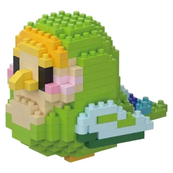 ostatní stavebnice Stavebnice 7,6 x 10 x 5,5 cm Zelená andulka z mini kostiček 236 dílků Pohyblivá křídla Kreativní dekorativní model pro děti i dospělé