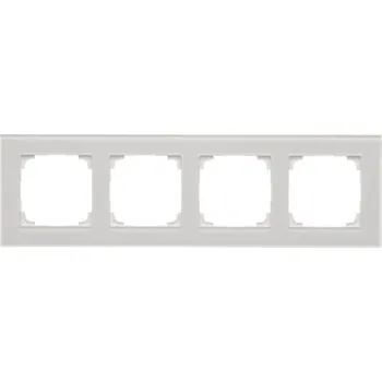 vypínač Rámeček 4 násobný, skleněný, Simon 55 Nature TRN4/181, bílá