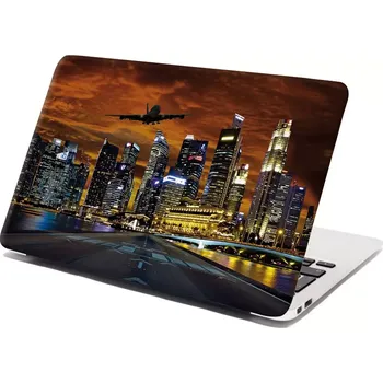 samolepka Sablio Samolepka na notebook Letadlo nad mrakodrapy - 29x20 cm