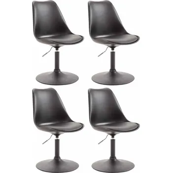 Barová židle 4 ks / set jídelní židle Lona otočná podnož černá /plast, černá