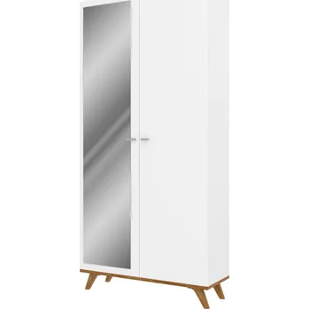Šatní skříň Mirjan_zondo Šatní skříň Talbergia TN05 (bílá + bílá + dub craft zlatý)