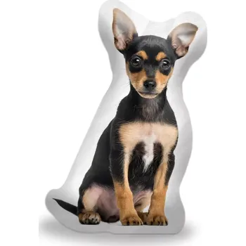 Polštář Sablio 3D polštář ve tvaru Štěňátko Německý pinč