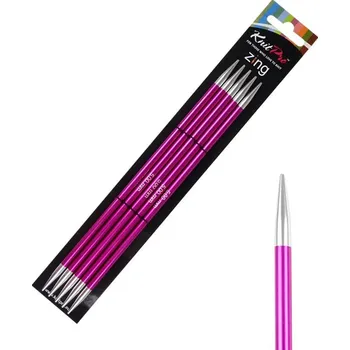 Jehlice Ponožkové kovové jehlice Knitpro Zing 20 cm 5 mm