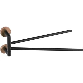 Držák na ručník Sapho Larissa dvojitý držák ručníků otočný 350 mm černá měď mat WS021BC