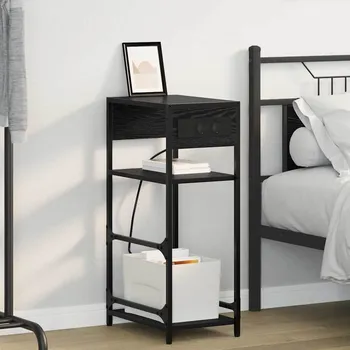 Noční stolek vidaXL Noční skříňka Černý dub 40 x 27 x 76 cm kompozitní dřevo [859570]