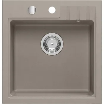 Granitový dřez Sapho granitový dřez mono 50 x 52 cm vestavný bez odkapu taupe béžová GR1042